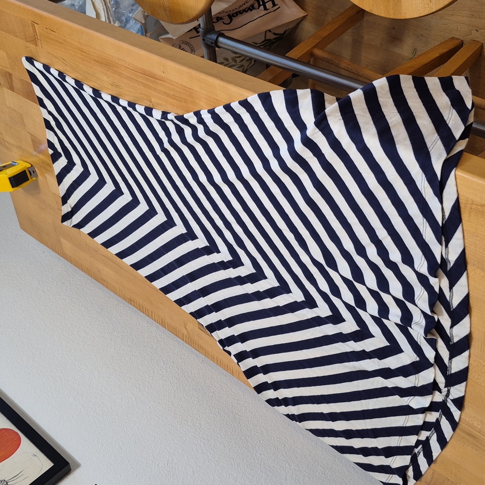5/48 Striped Blue & White Maxi Skirt - Picture 5 of 5